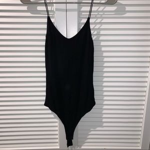 Black ribbed bodysuit